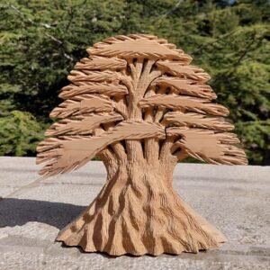 Majestic Hand-Carved Cedar of Lebanon Tree Sculpture
